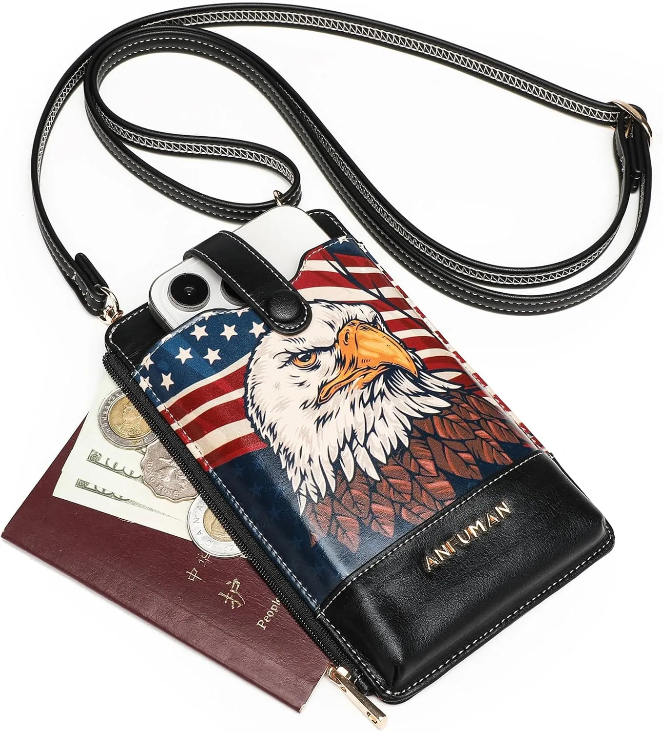 Leather Small Crossbody Bags for Women Designer Cell Phone Bag Wallet Purses Adjustable Strap