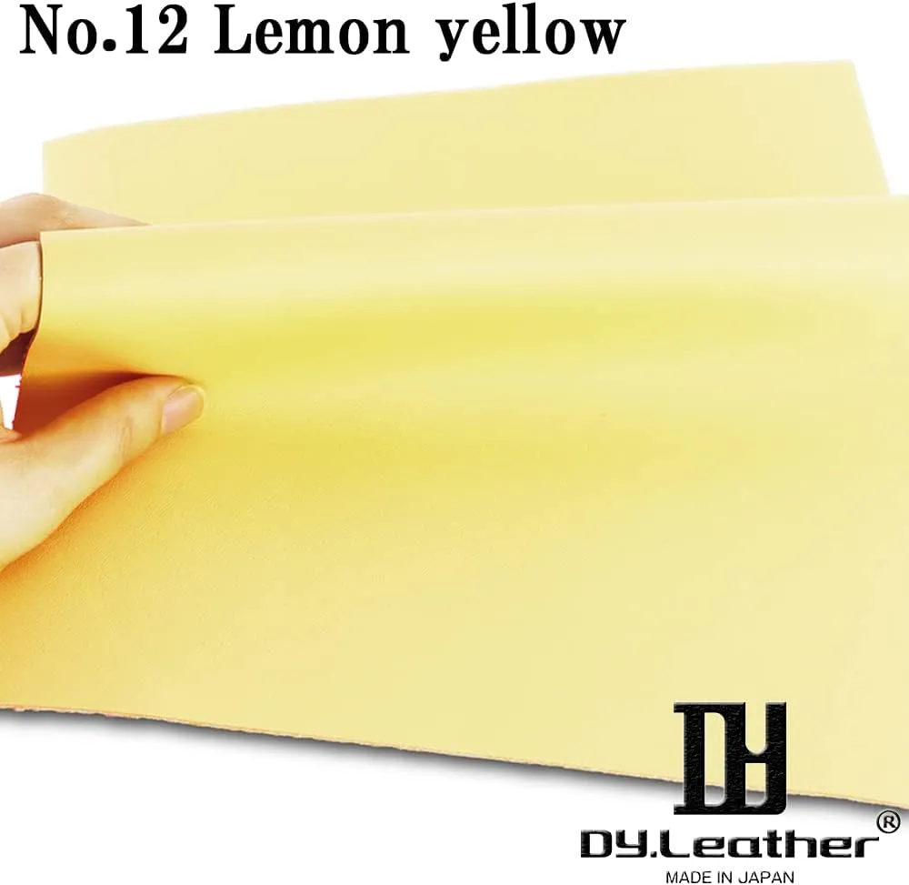 Lemon Yellow Back Side Suede Genuine Leather Cow Skin for Crafts,8" x 12" (21cm x 29.7cm) A4 Real Leather Sheet for Bag Making, Hat Making, Hair Crafts Making, DIY Jewelry Making, Sewing, Shoe Making