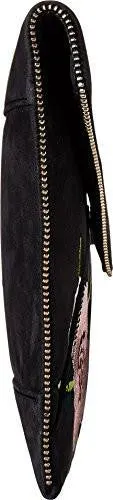 Leo Clutch Black Embossed Clutch