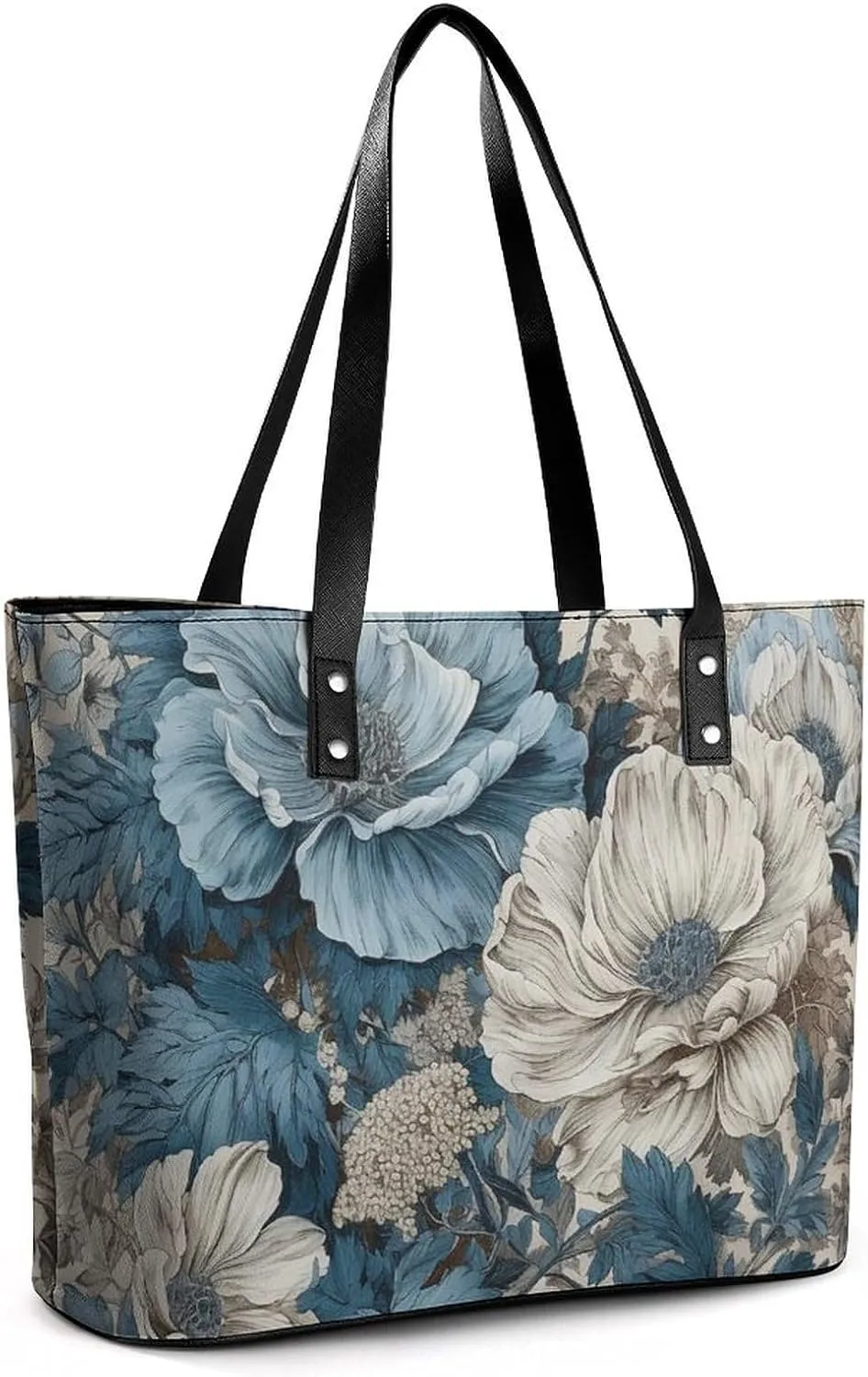 Line Tropical Leaves Bag Purse Handbag for Women Top Handle Satchel Shoulder with Zipper Tote Bags Large