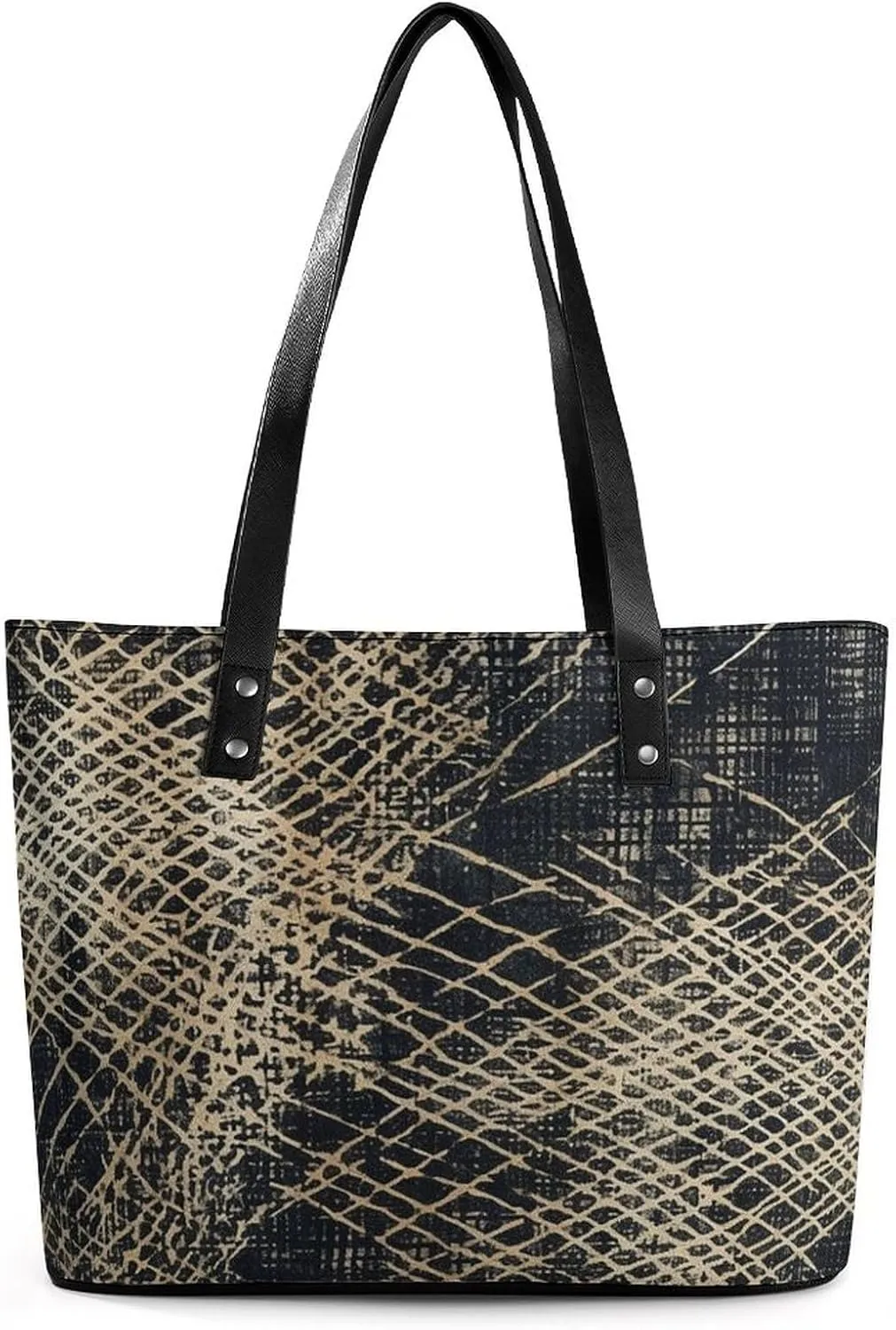 Line Tropical Leaves Bag Purse Handbag for Women Top Handle Satchel Shoulder with Zipper Tote Bags Large