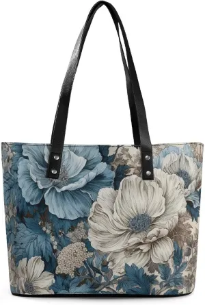 Line Tropical Leaves Bag Purse Handbag for Women Top Handle Satchel Shoulder with Zipper Tote Bags Large