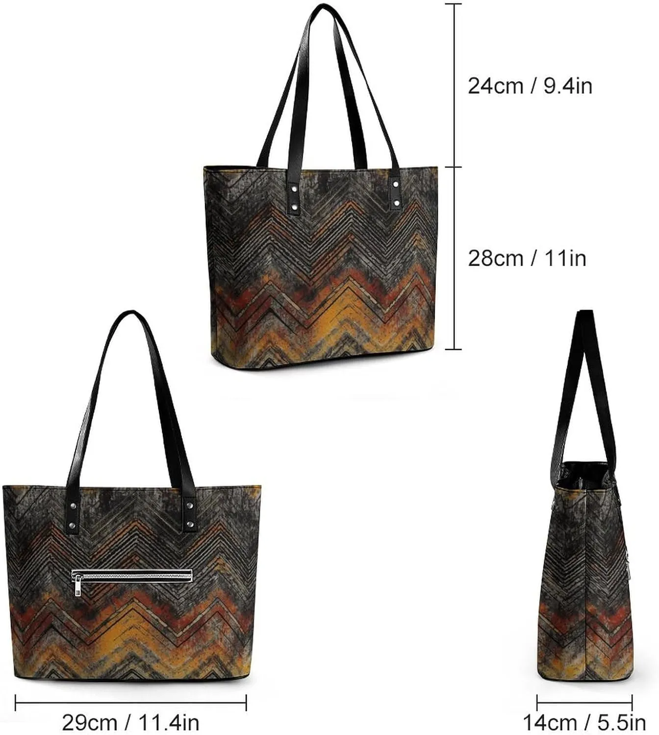 Line Tropical Leaves Bag Purse Handbag for Women Top Handle Satchel Shoulder with Zipper Tote Bags Large
