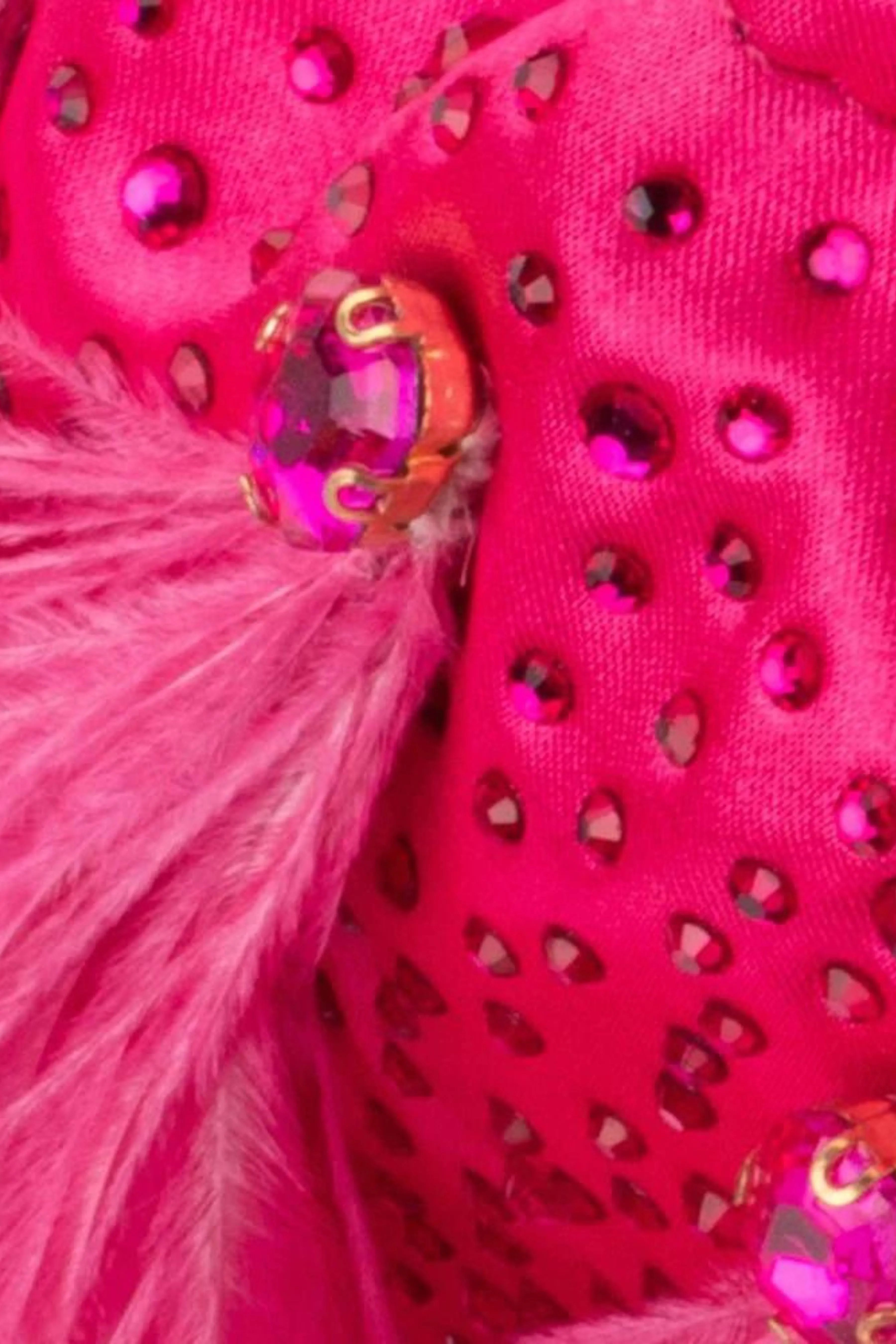 Livvy Feather Pouch - Fuchsia Pink