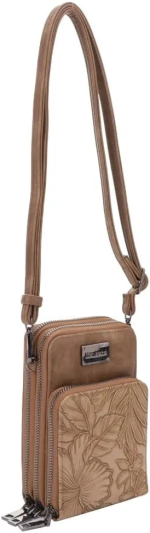Liz Soto Gina Small Crossbody Purse - Small Travel Purse Cell Phone Bag PU Vegan Leather with Card Slots, Wallet Purse