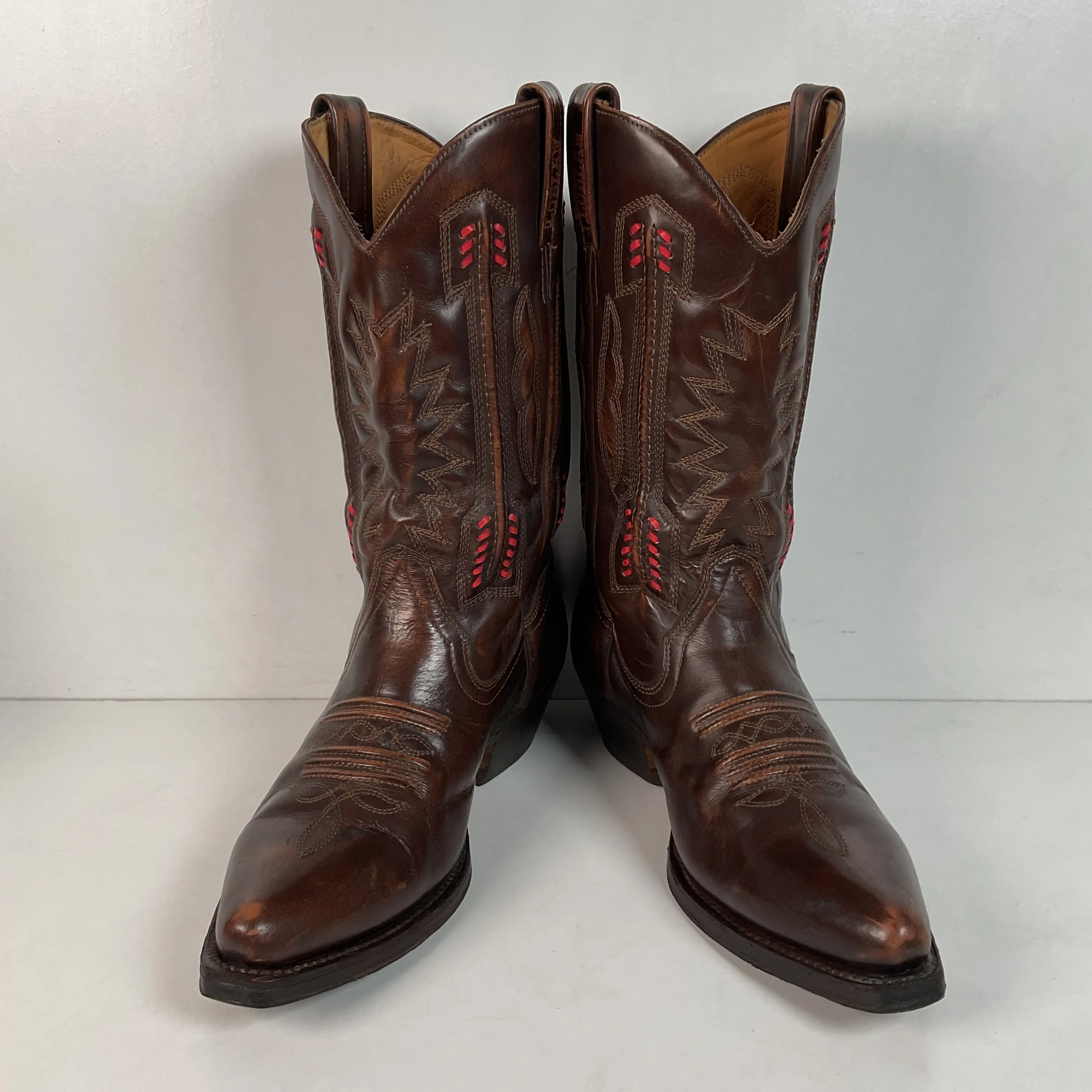 Loblan Aarowhead Cowboy Boots USA 10 Glossy Patent