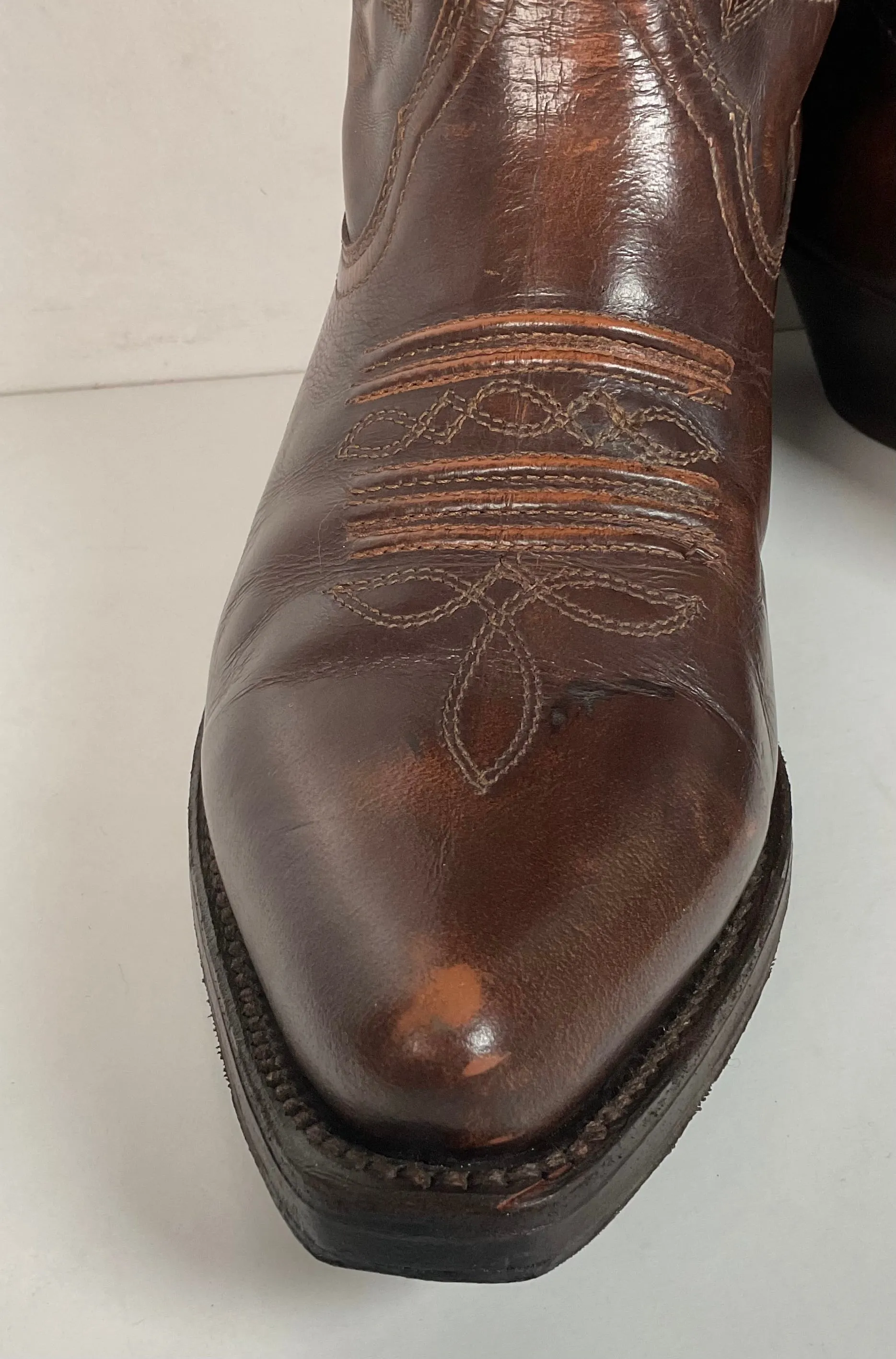 Loblan Aarowhead Cowboy Boots USA 10 Glossy Patent