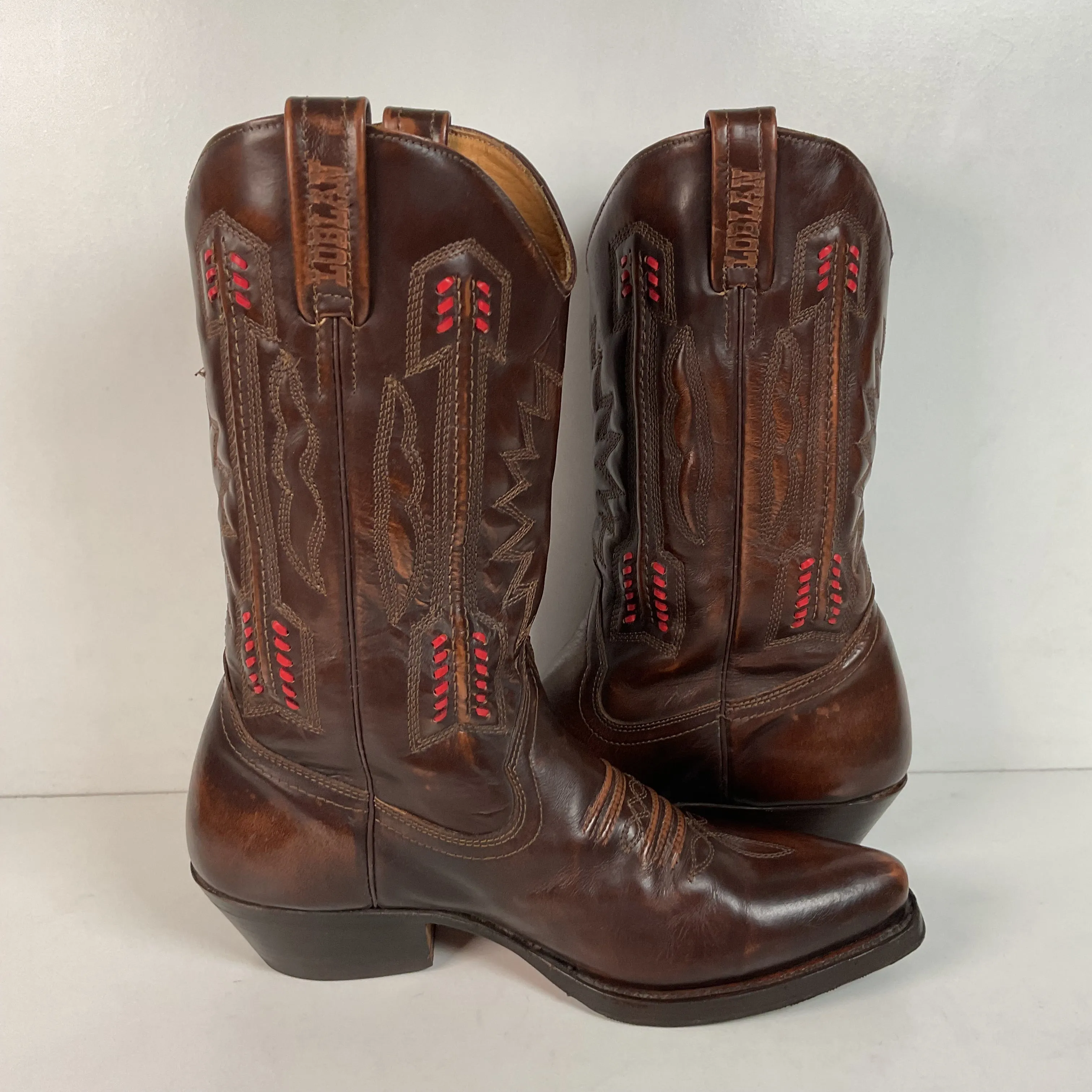 Loblan Aarowhead Cowboy Boots USA 10 Glossy Patent