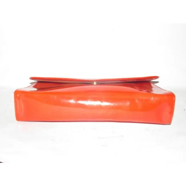 Longchamp True Red Glossy Leather Clutch