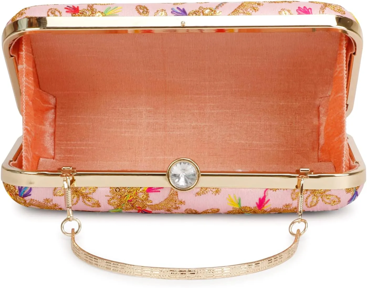 LONGING TO BUY Hand Crafted Designer Box Clutch - Zari Embroidery For Women