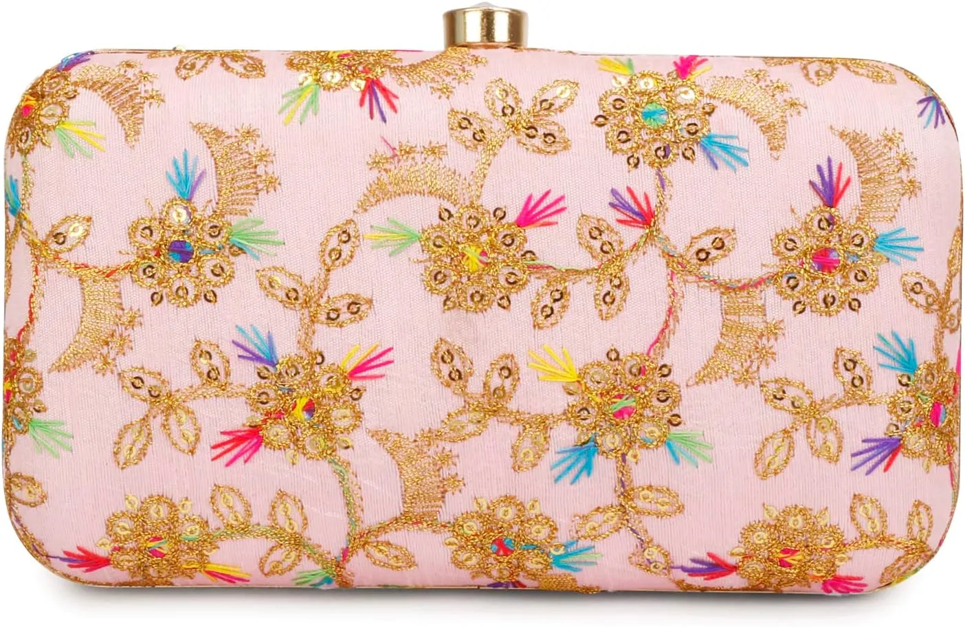 LONGING TO BUY Hand Crafted Designer Box Clutch - Zari Embroidery For Women