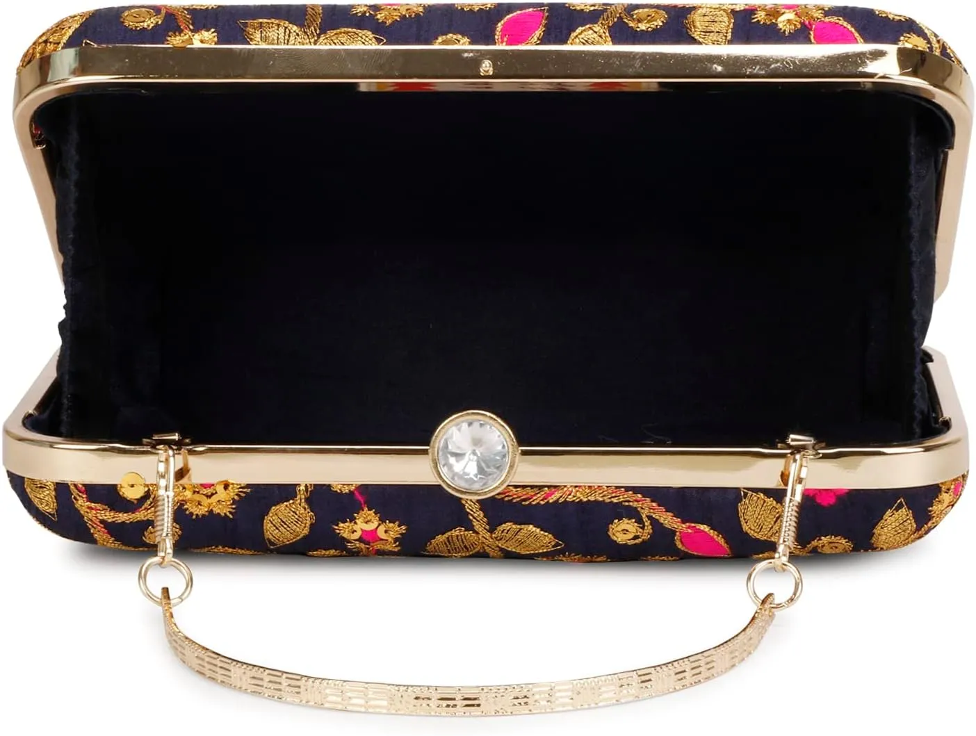 LONGING TO BUY Hand Crafted Designer Box Clutch - Zari Embroidery For Women