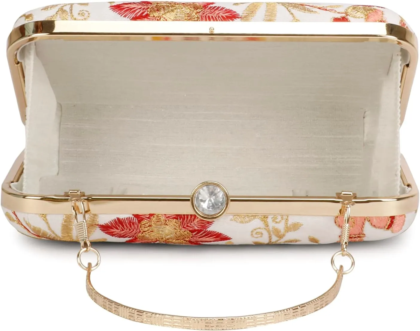 LONGING TO BUY Hand Crafted Designer Box Clutch - Zari Embroidery For Women