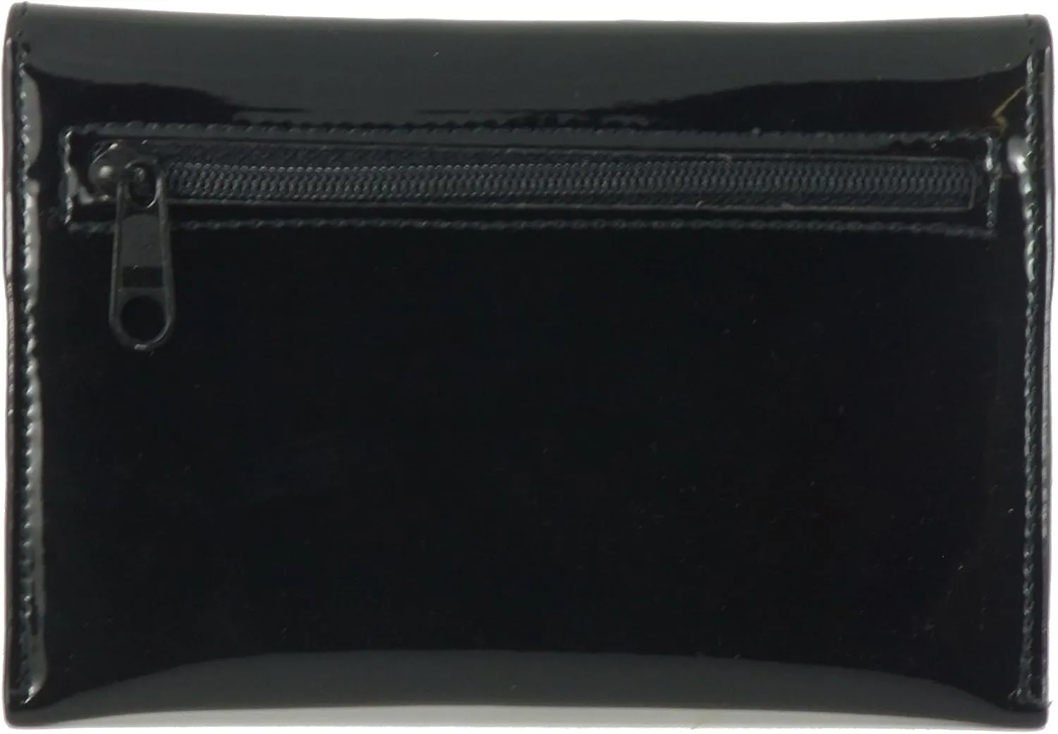 LONI Ladies Faux Patent Leather Wallet Clutch Bag Purse Coin Pouch in Dark Red