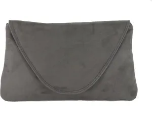 LONI Womens Attractive Large Faux Suede Clutch Bag/Shoulder Bag Wedding Party Occasion Bag