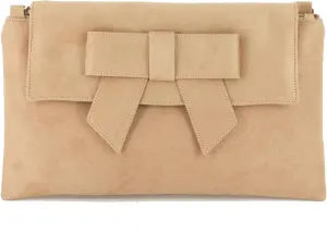 LONI Womens Clutch Bag Shoulder Bag Wristlet in Suede Faux Leather