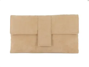 LONI Womens Elegant Faux Suede Clutch Bag/Shoulder Bag Occasion Wedding Party Prom Bag