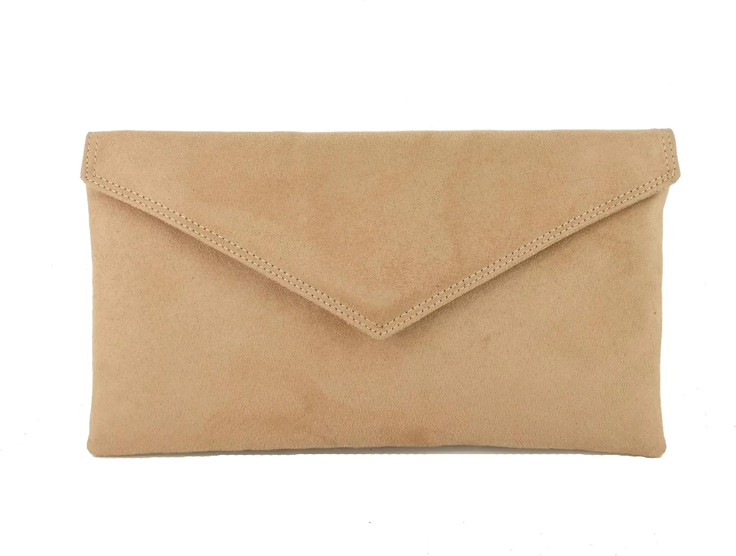 LONI Womens Neat Envelope Faux Suede Clutch Bag/Shoulder Bag
