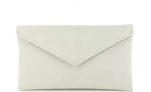 LONI Womens Neat Envelope Faux Suede Clutch Bag/Shoulder Bag
