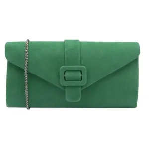 Lotus Aletta Green Suede Clutch Bag