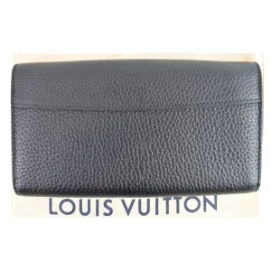 LOUIS VUITTON Capucines Studded Taurillon Leather Wallet Black
