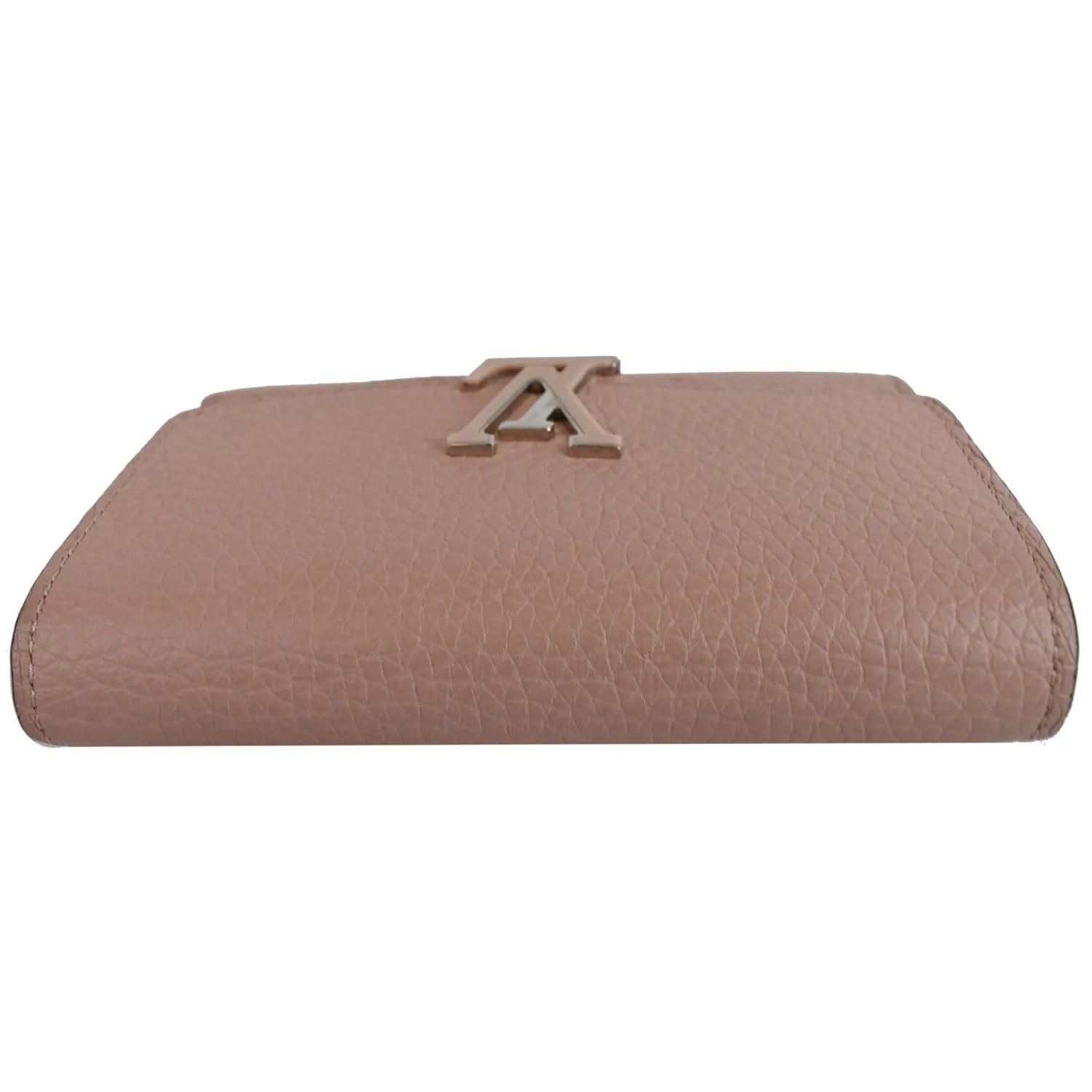 LOUIS VUITTON Capucines Taurillon Compact Leather Wallet Magnolia
