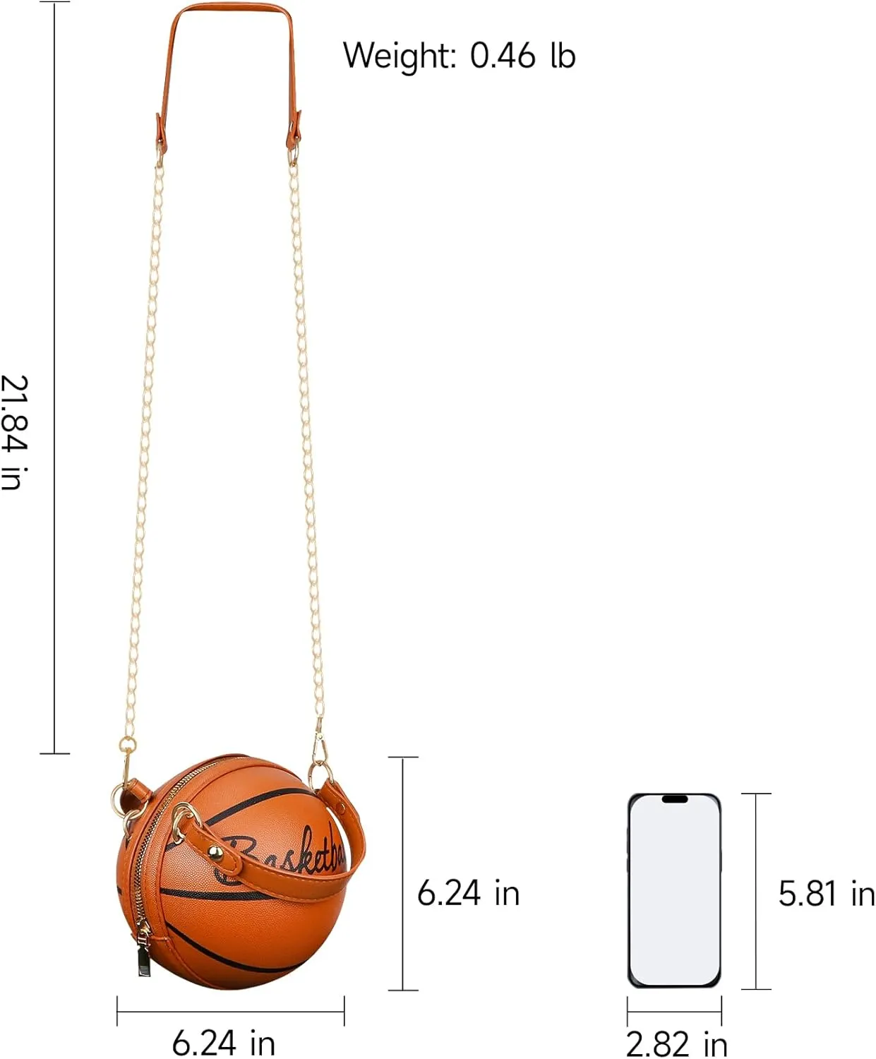 LoveWLC basketball Shaped purse Cross Body Bag,PU Handbag Shoulder Bag for Girls Women