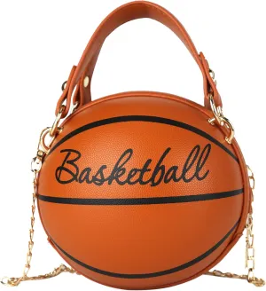LoveWLC basketball Shaped purse Cross Body Bag,PU Handbag Shoulder Bag for Girls Women