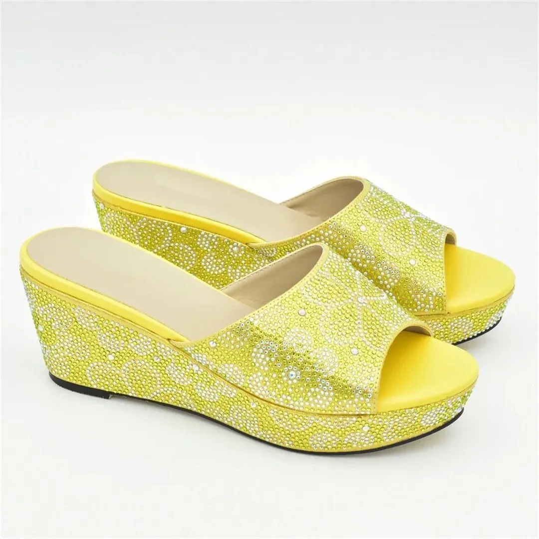 Luxury African Wedding Set Rhinestone Heels Crystal Clutch