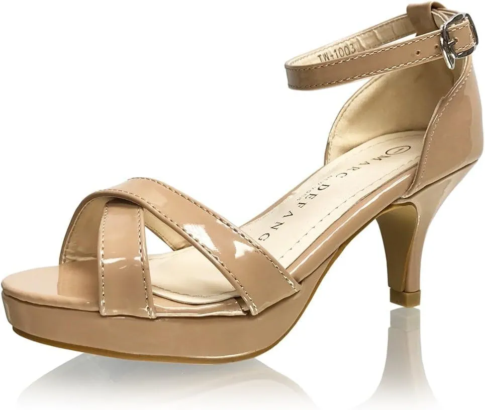 Marc Defang New York Girl's Tween Patent Leather Platform Sandal Pumps