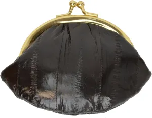 MARSHAL Genuine Eelskin Soft Leather Small Change Purse Organizer