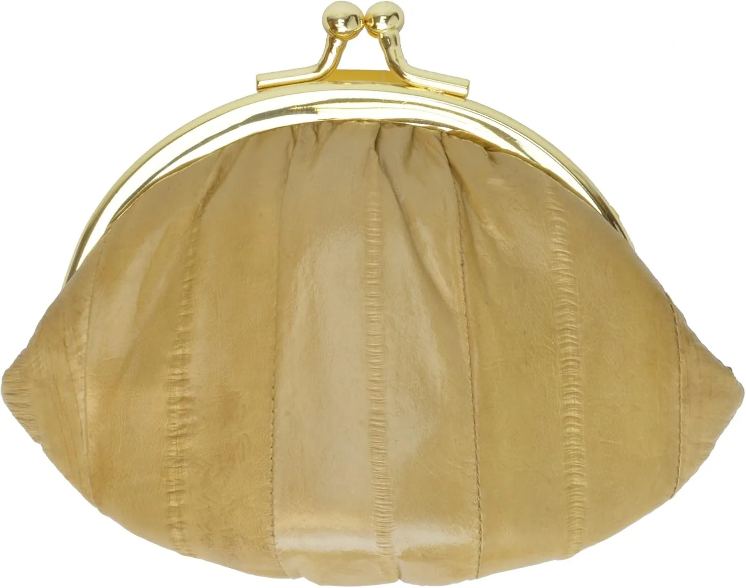 MARSHAL Genuine Eelskin Soft Leather Small Change Purse Organizer