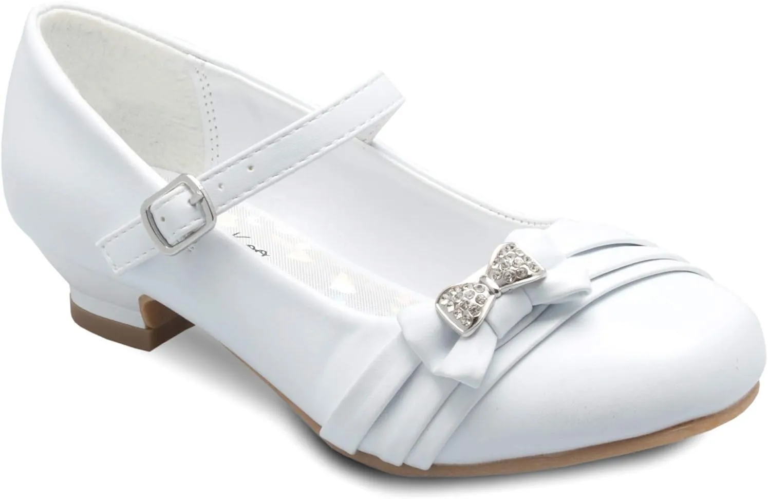 Mary Jane Shoes with Pretty Satin Rolled Rosettes Patent Leather