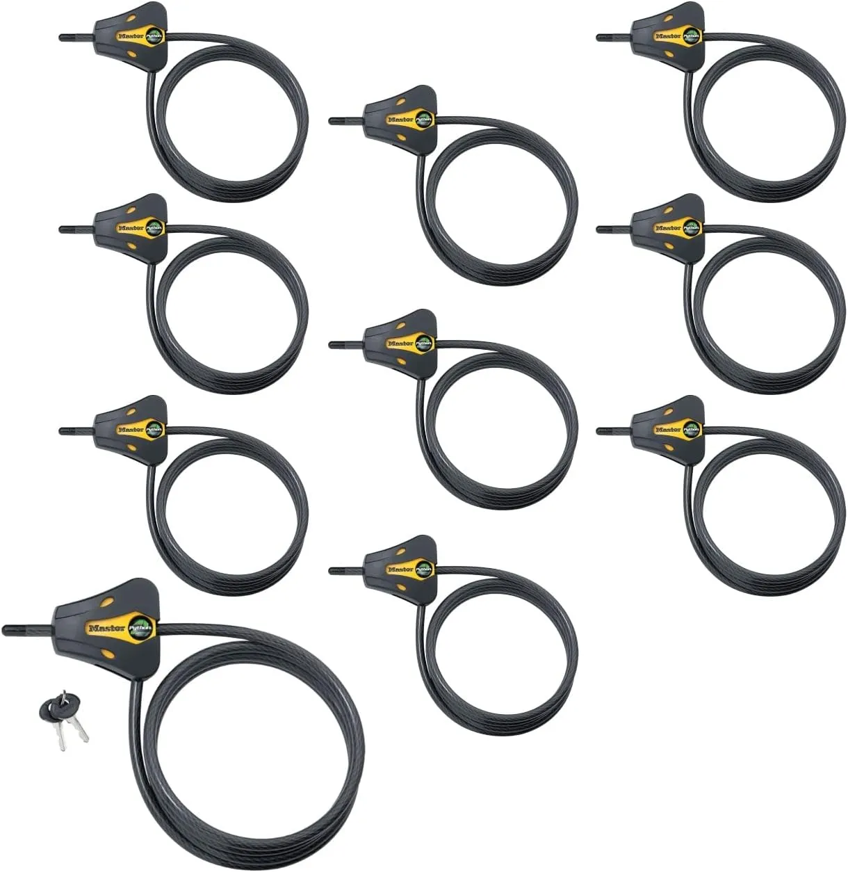 Master Lock - Keyed Alike Trail Camera Python Adjustable Cable Locks 8419KA-10