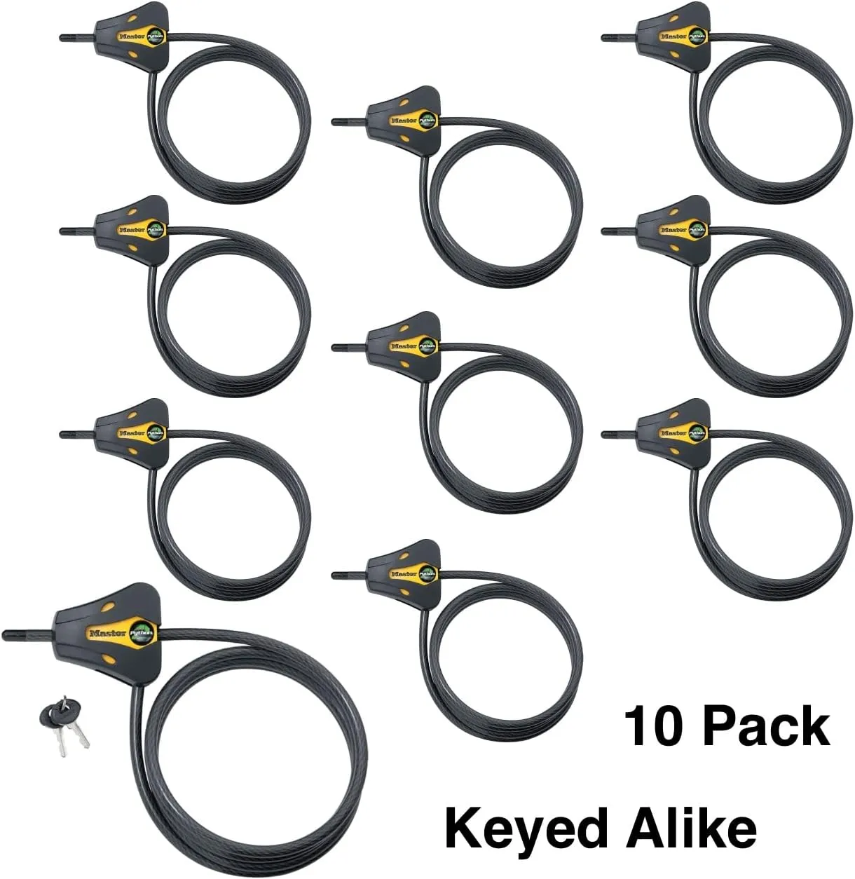 Master Lock - Keyed Alike Trail Camera Python Adjustable Cable Locks 8419KA-10