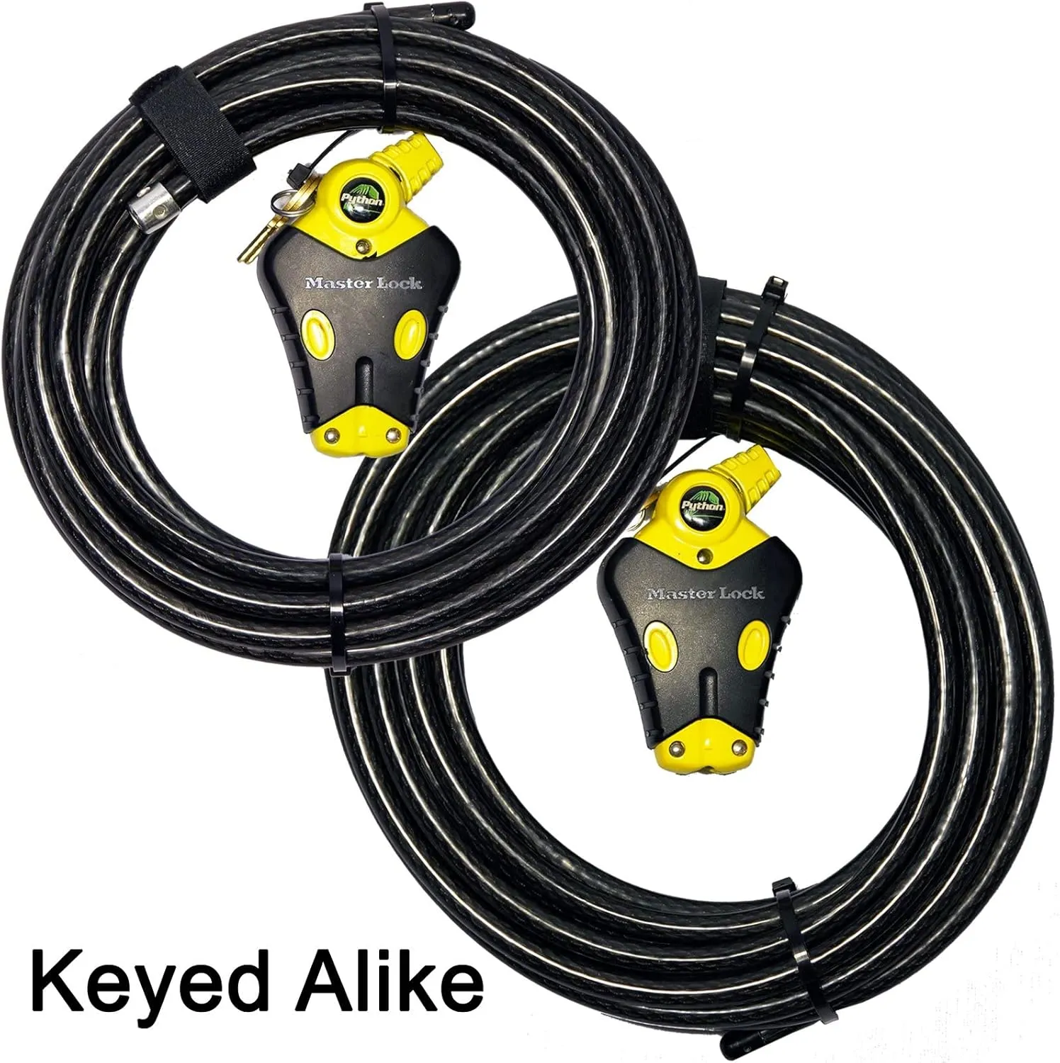 Master Lock - Two Python Adjustable Cable Locks Keyed Alike, 1-20ft, 1-30ft, 8413KACBL-2030