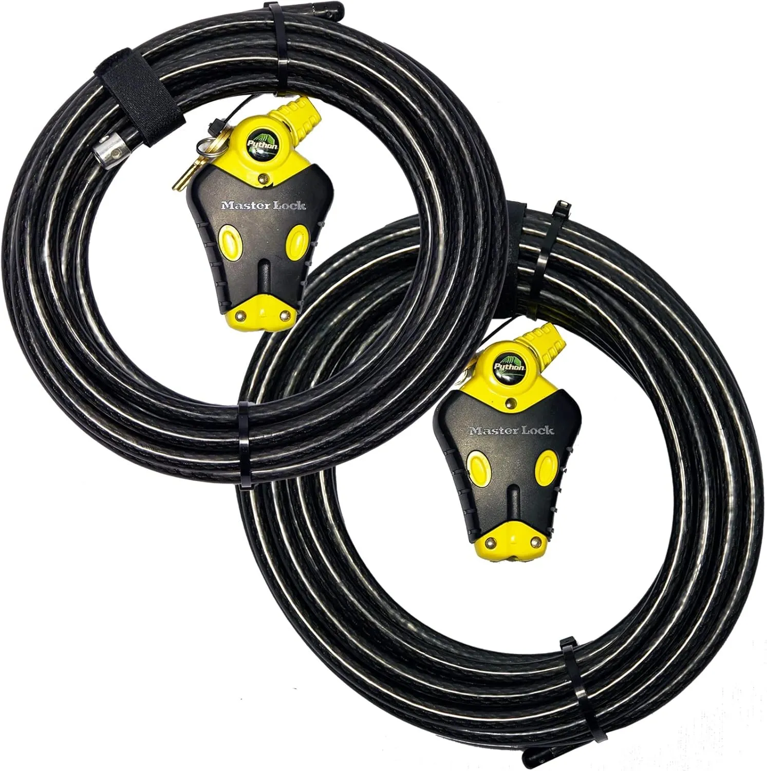 Master Lock - Two Python Adjustable Cable Locks Keyed Alike, 1-20ft, 1-30ft, 8413KACBL-2030