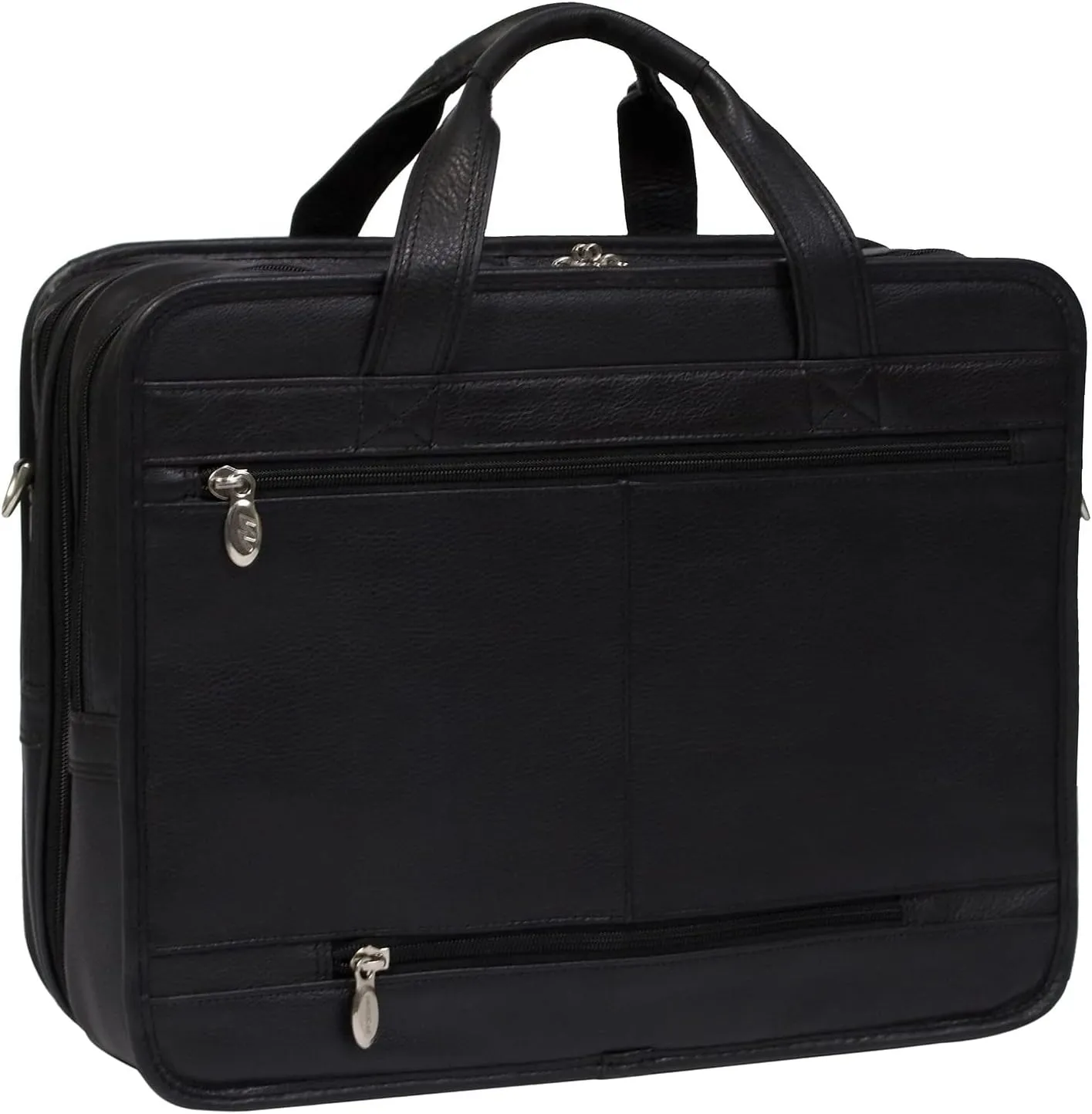 McKlein 15" Leather Fly-Through Checkpoint-Friendly Laptop Briefcase- RIVER WEST