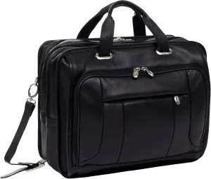 McKlein 15" Leather Fly-Through Checkpoint-Friendly Laptop Briefcase- RIVER WEST