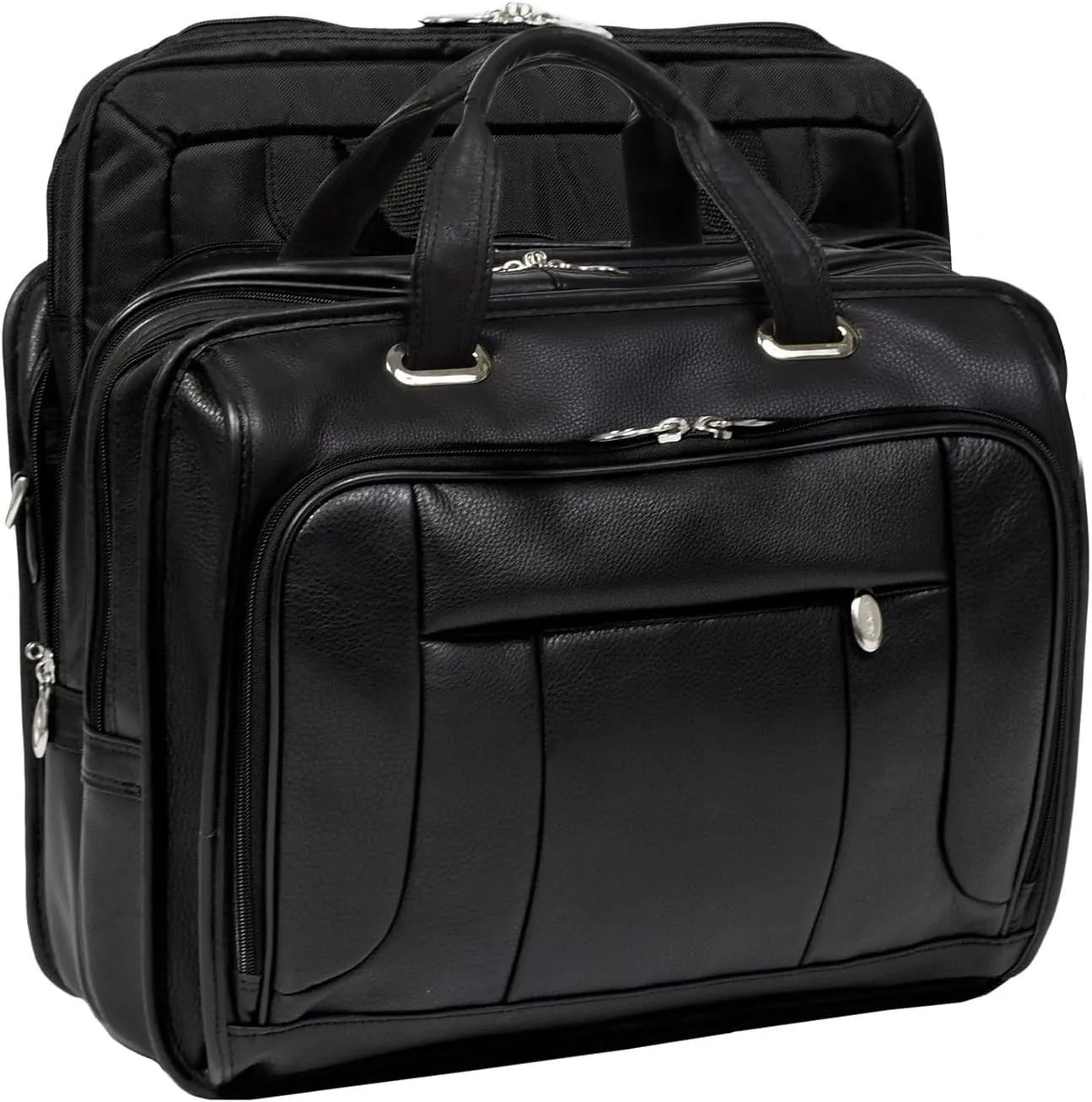McKlein 15" Leather Fly-Through Checkpoint-Friendly Laptop Briefcase- RIVER WEST
