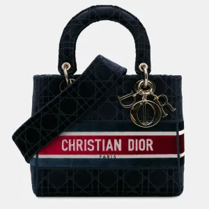 Medium Velvet Cannage Lady D-Lite Bag