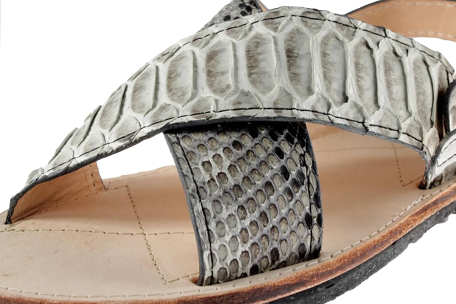 Men Exotic Sandals Genuine Python Leather Huaraches Piel Piton