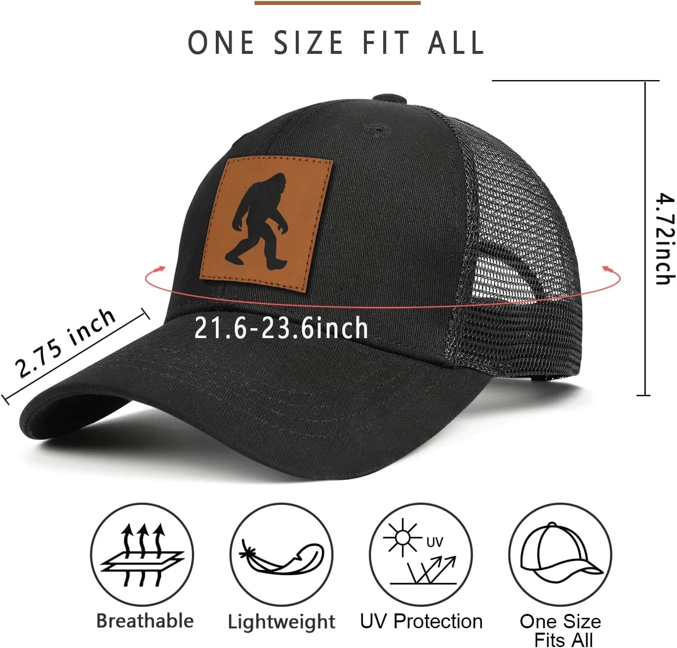 Men's Hat Gifts for Dad Husband Grandpa Father's Day Christmas Birthday Gifts Trucker Hat Leather Pattern Baseball Cap