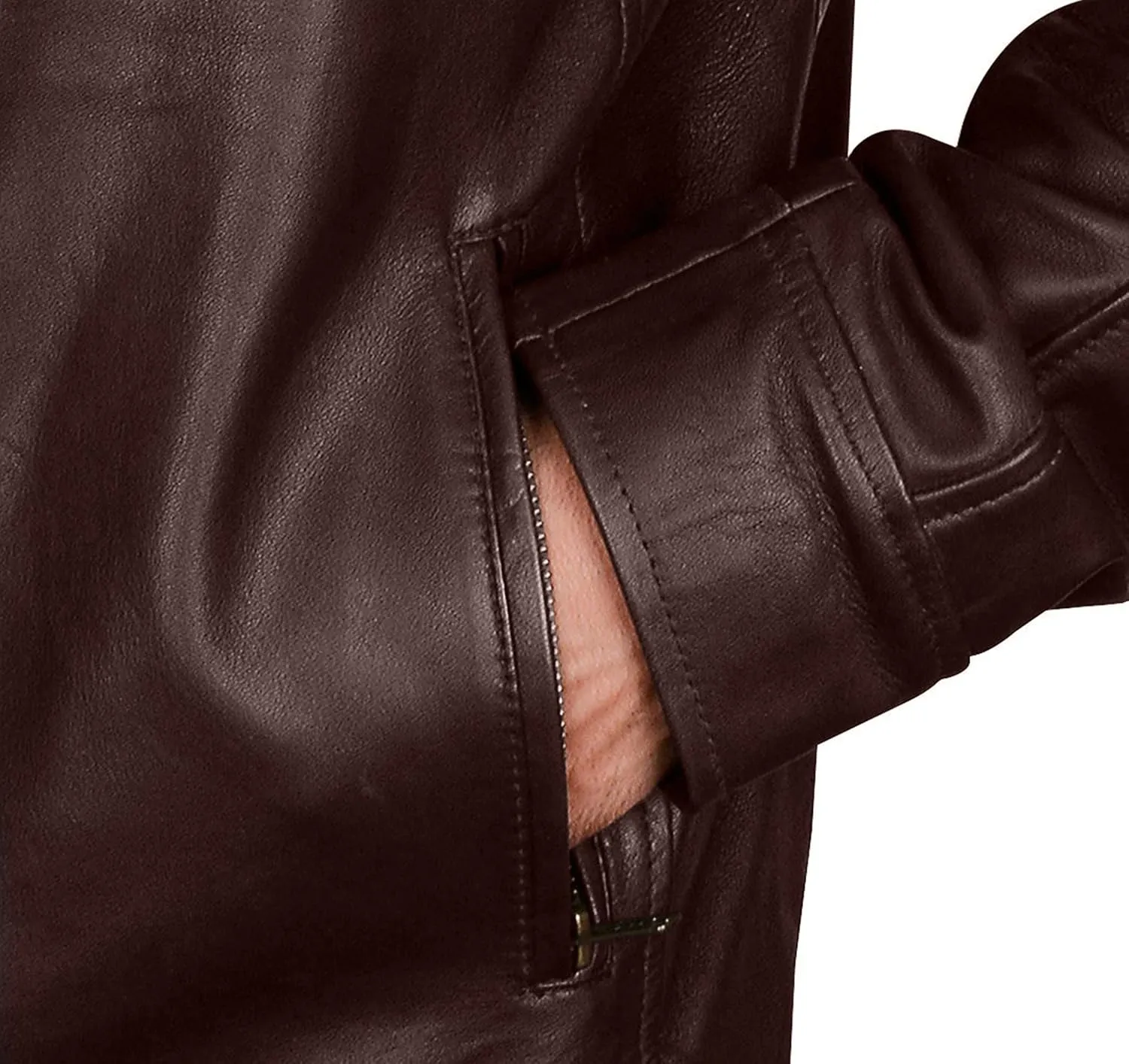 Mens Leather Jacket - Real Lambskin Classic Vintage Style Leather Jackets For Men Brown Leather Jacket for Mens