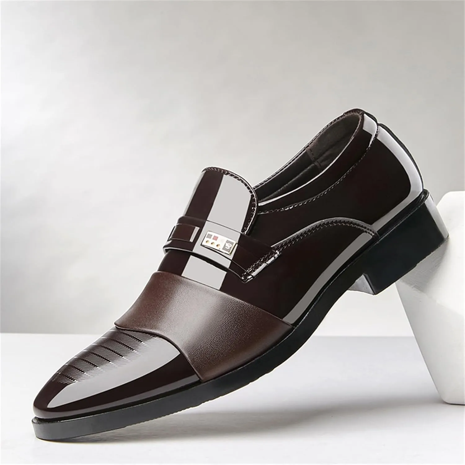 Men's Patent Leather Slip-on Dress Loafers Shoes Formal Tuxedo Shoes Work Business Office Dress Shoes