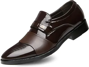 Men's Patent Leather Slip-on Dress Loafers Shoes Formal Tuxedo Shoes Work Business Office Dress Shoes