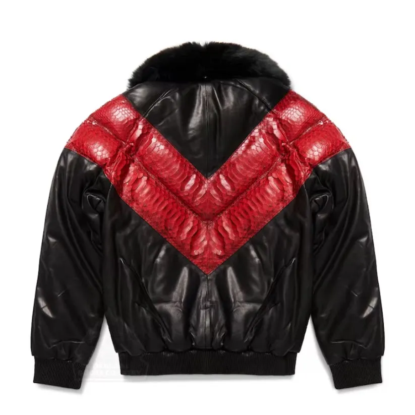 Men's V Bomber Lamb Skin Leather