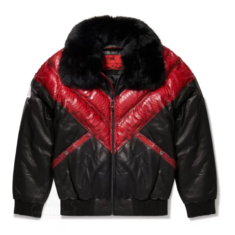 Men's V Bomber Lamb Skin Leather