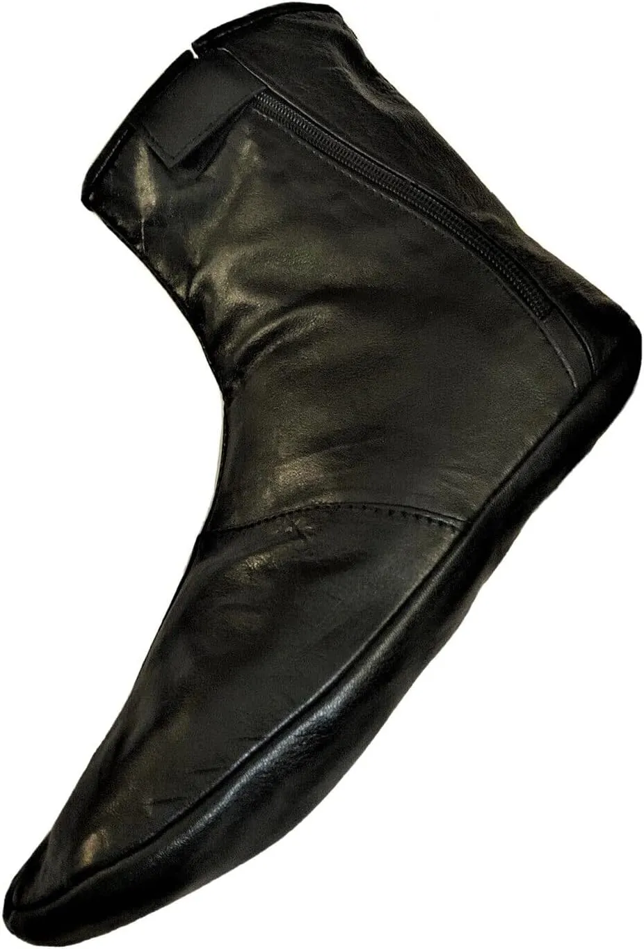 Men's Women's Unisex Real Halal Sheep Skin Leather Black Socks Khuffs Hajj Umrah with Fleece Lined Sizes 5 to 12