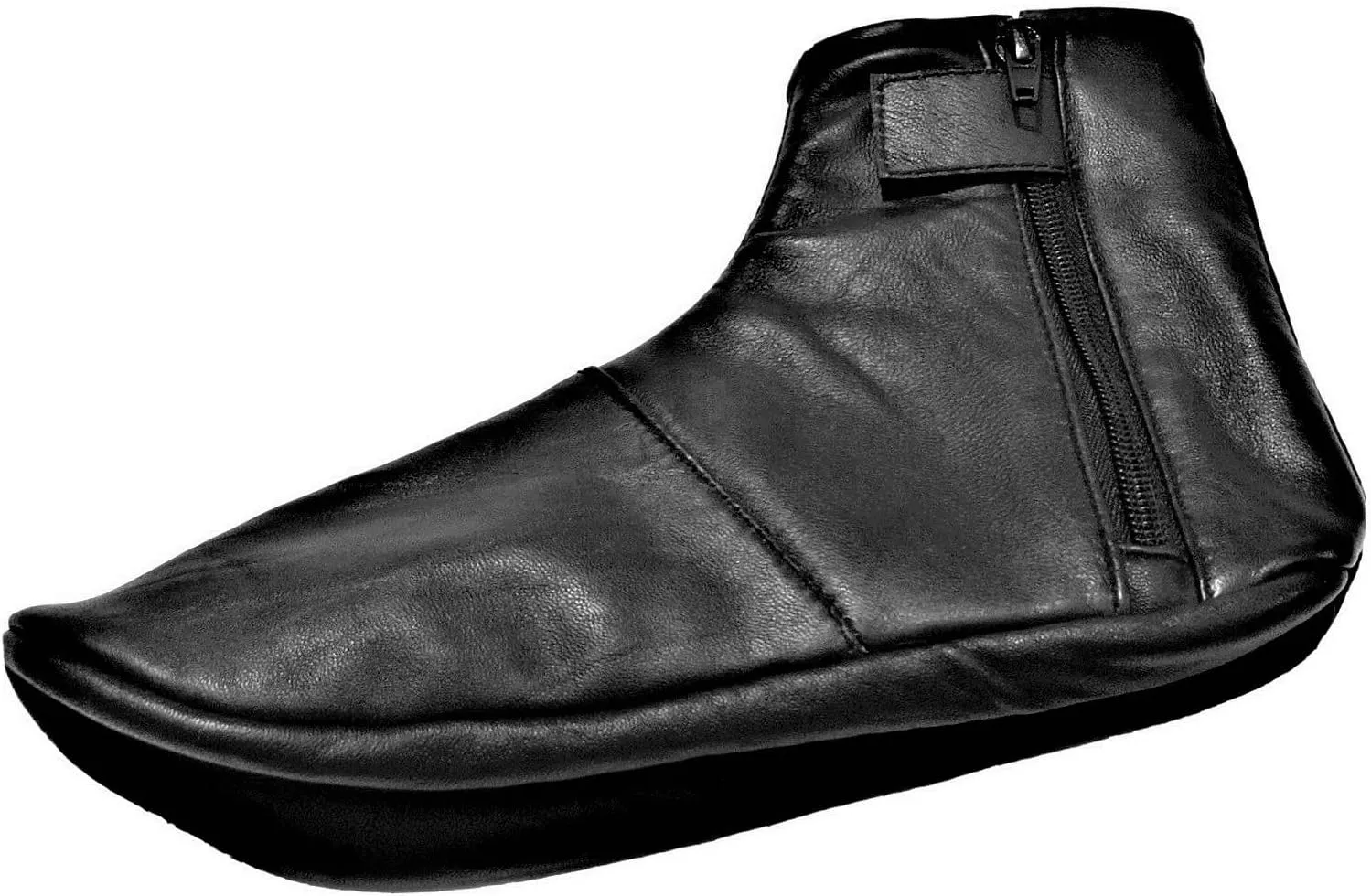Men's Women's Unisex Real Halal Sheep Skin Leather Black Socks Khuffs Hajj Umrah with Fleece Lined Sizes 5 to 12